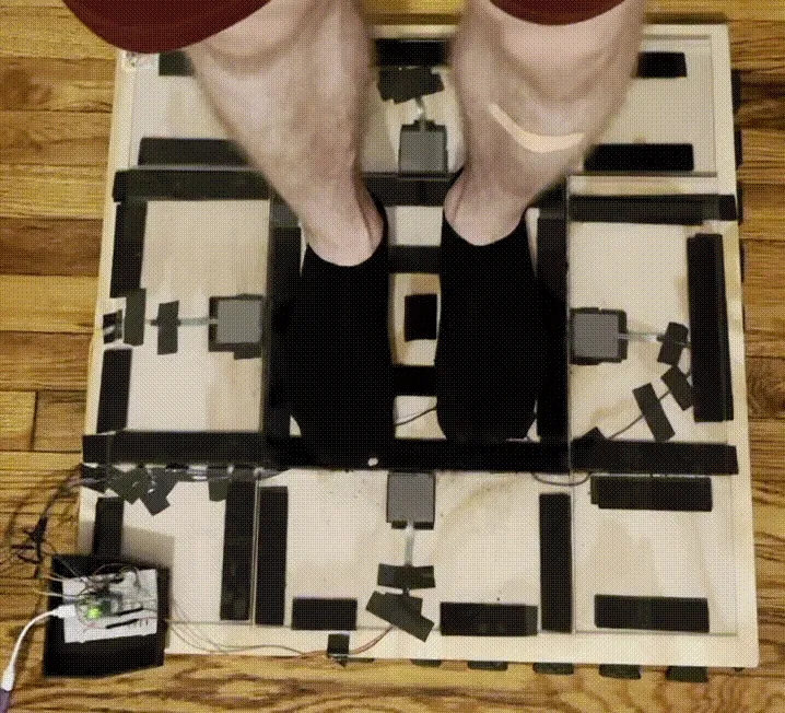 My foot pedal that is custom designed to look like a dance dance revolution dance pad